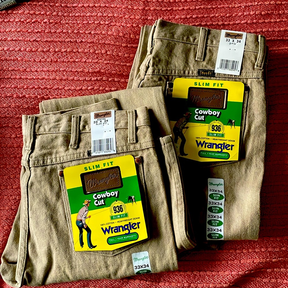 NWT Wrangler 936 Tan Jeans - Cowboy Cut